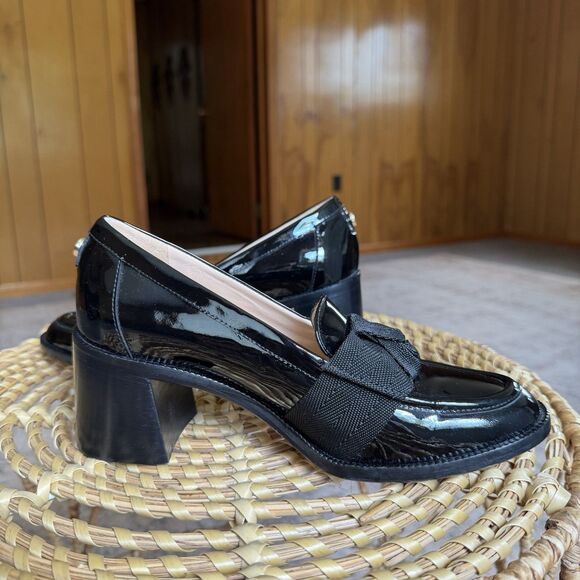 Browns Couture Chunky Block Heeled Bow Loafers 38.5 Made In Italy 8.5 Black main image 13